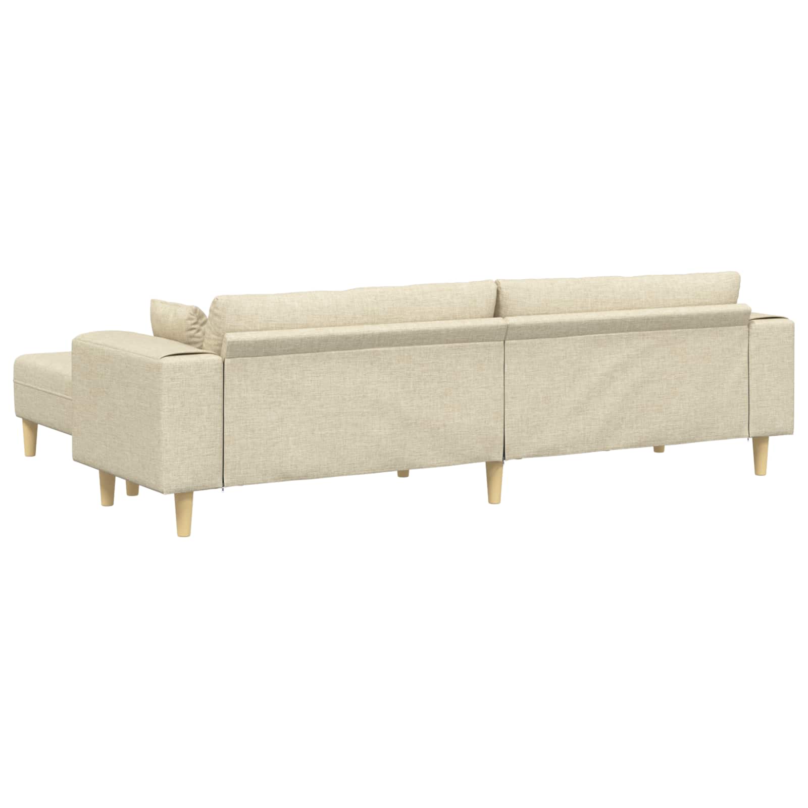 Sofa mit Kissen 3 pcs Creme Stoff