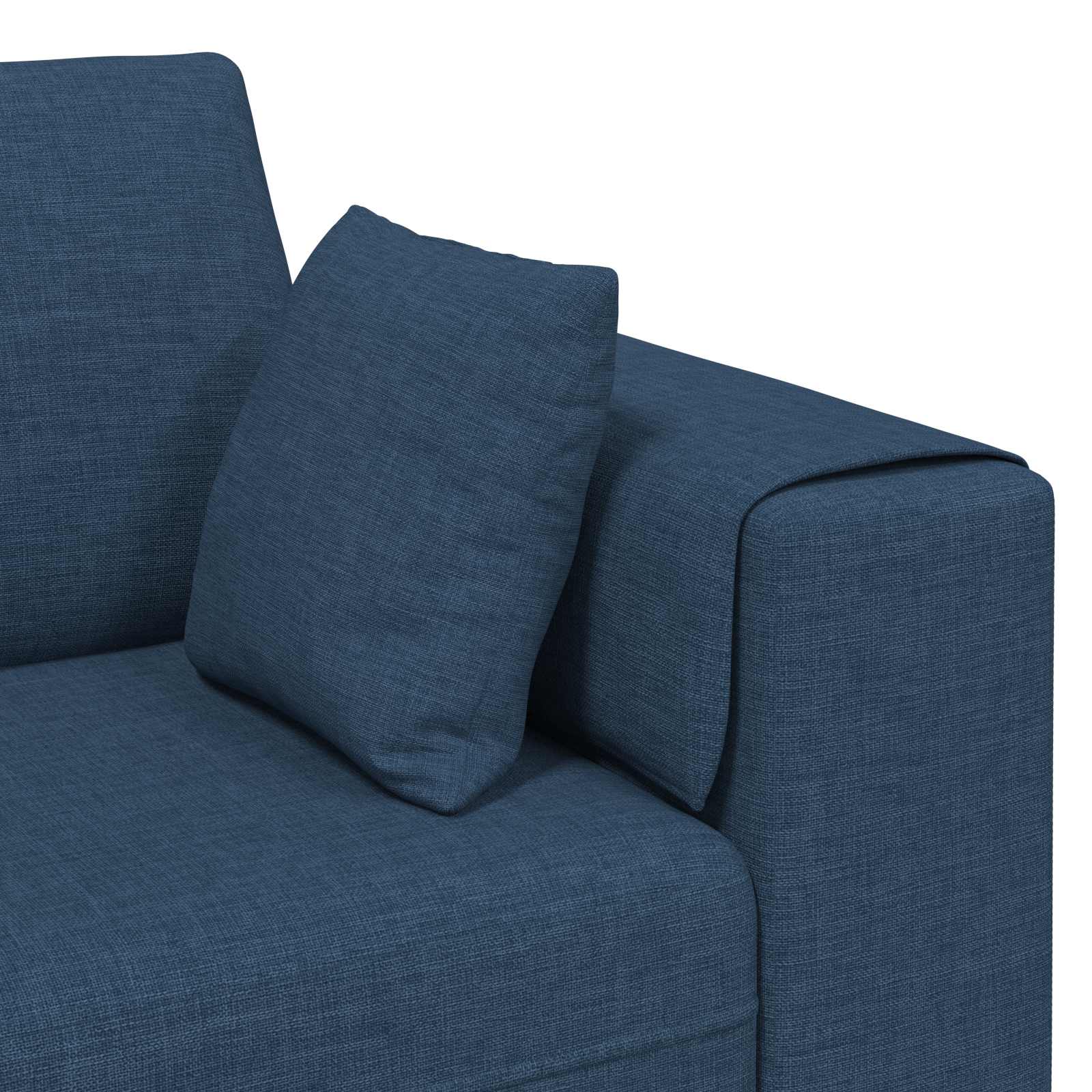 Sofa mit Kissen 3 pcs Blau Stoff