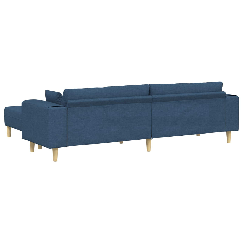 Sofa mit Kissen 3 pcs Blau Stoff