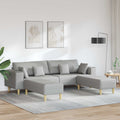 Sofa 3 pcs Wolkengrau 250 x 188 x 76 cm Stoff