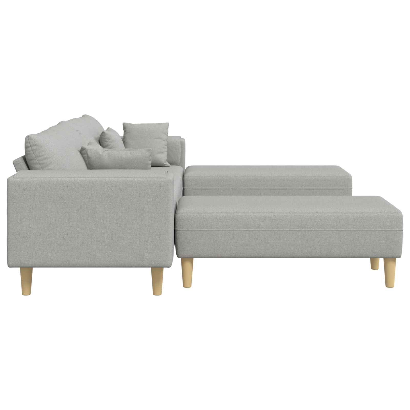 Sofa 3 pcs Wolkengrau 250 x 188 x 76 cm Stoff