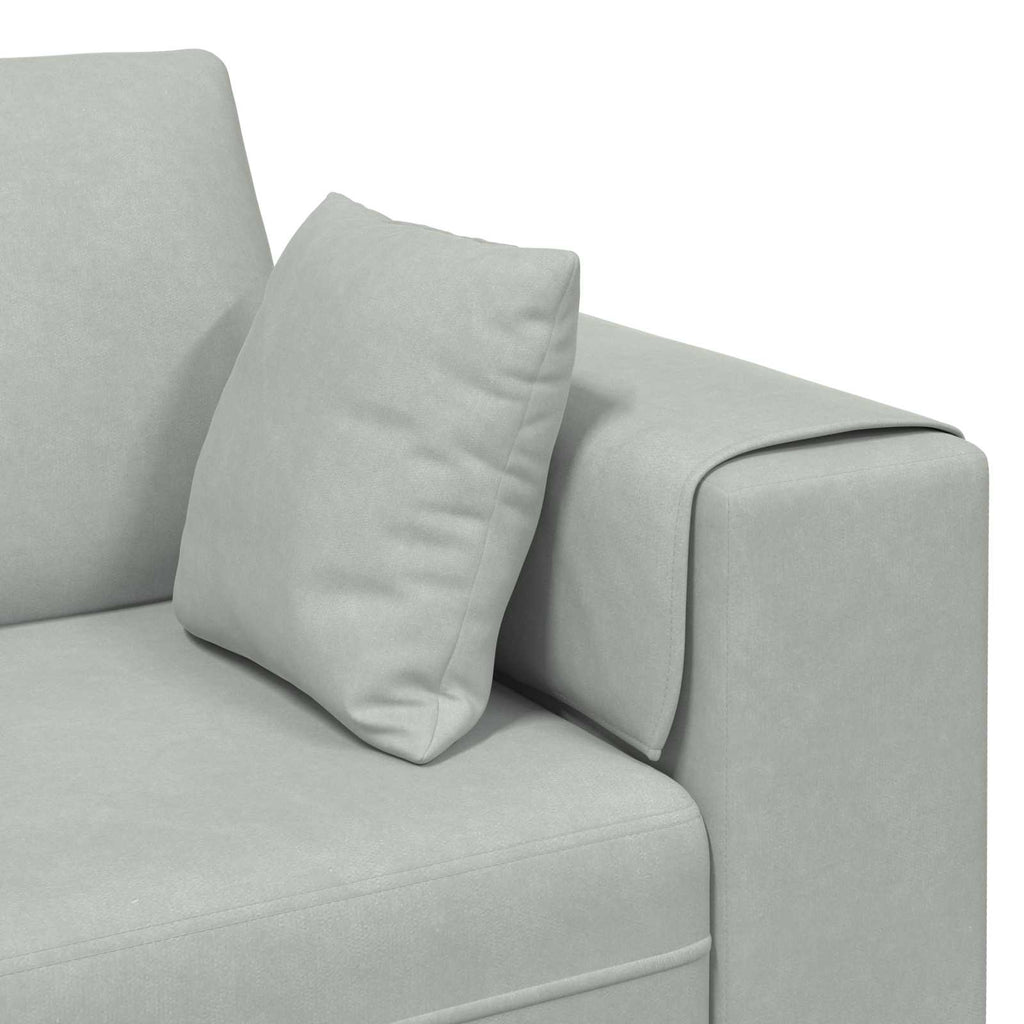 Sofa 3 pcs Hellgrau 250 x 188 x 76 cm Samt