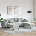 Sofa 3 pcs Hellgrau 250 x 188 x 76 cm Samt
