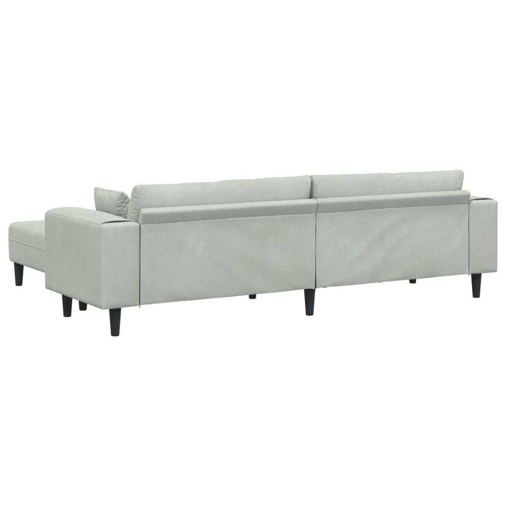 Sofa 3 pcs Hellgrau 250 x 188 x 76 cm Samt