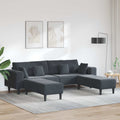 Sofa 3 pcs Dunkelgrau 250 x 188 x 76 cm Samt