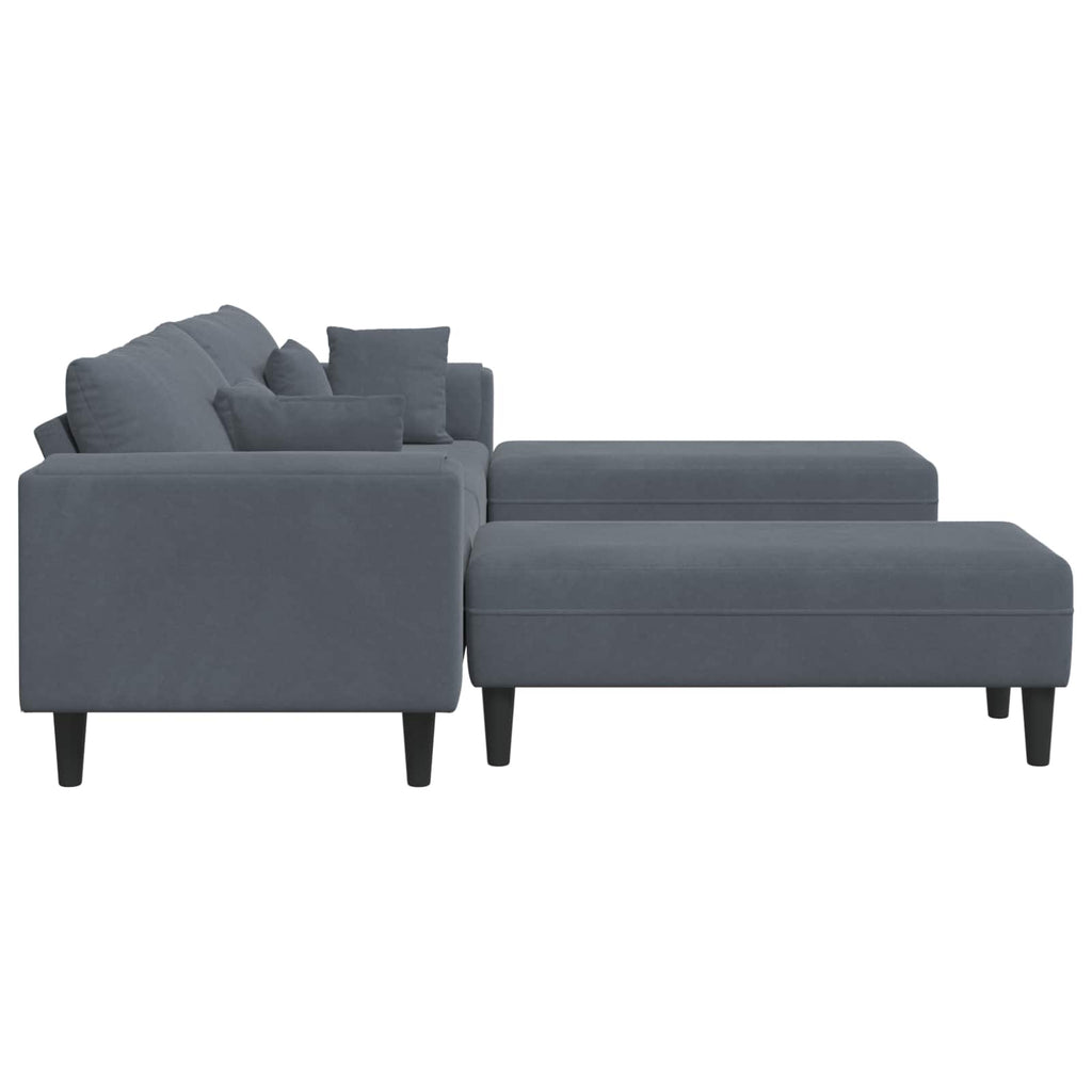 Sofa 3 pcs Dunkelgrau 250 x 188 x 76 cm Samt