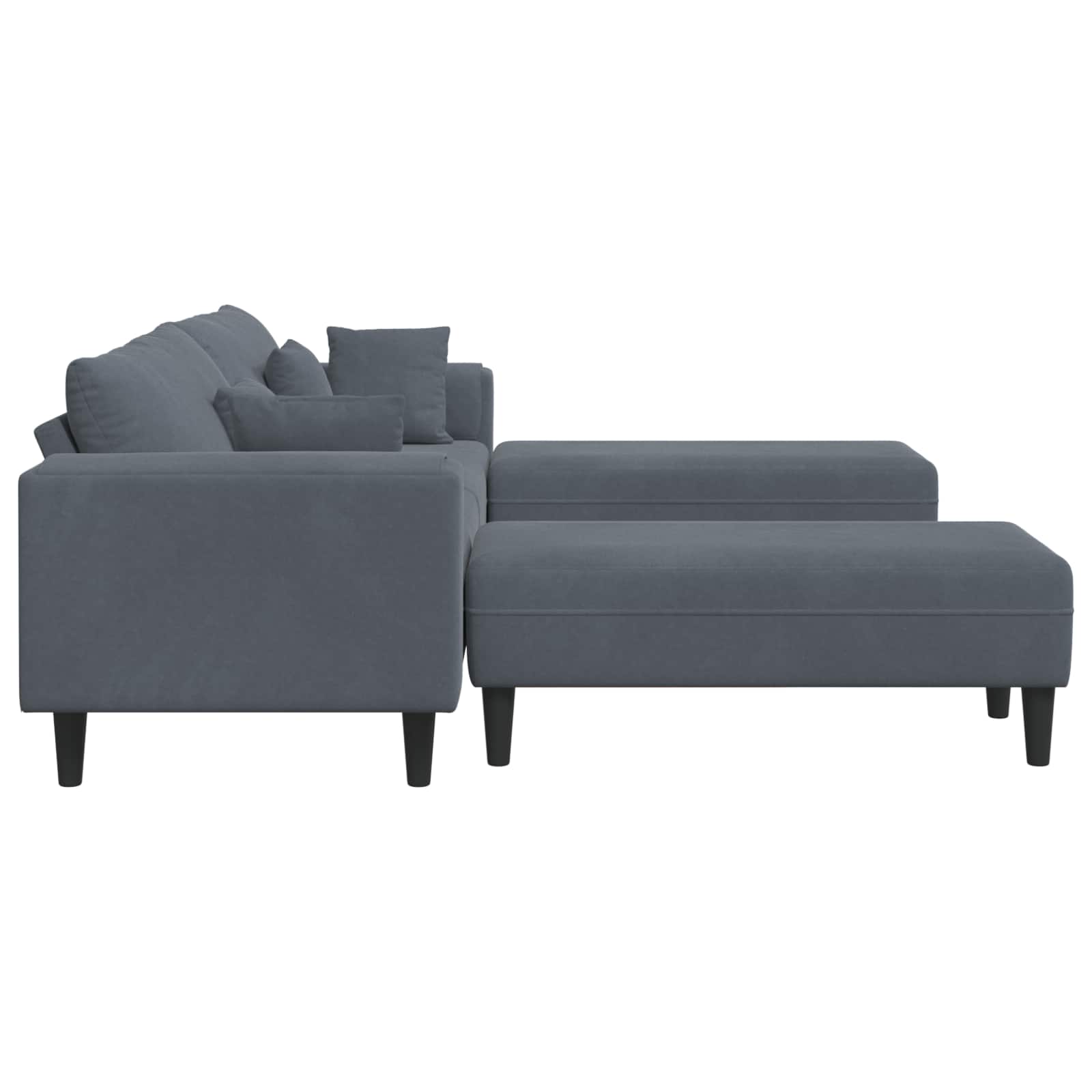 Sofa 3 pcs Dunkelgrau 250 x 188 x 76 cm Samt