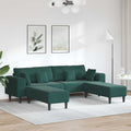 Sofa 3 pcs Dunkelgrün 250 x 188 x 76 cm Samt