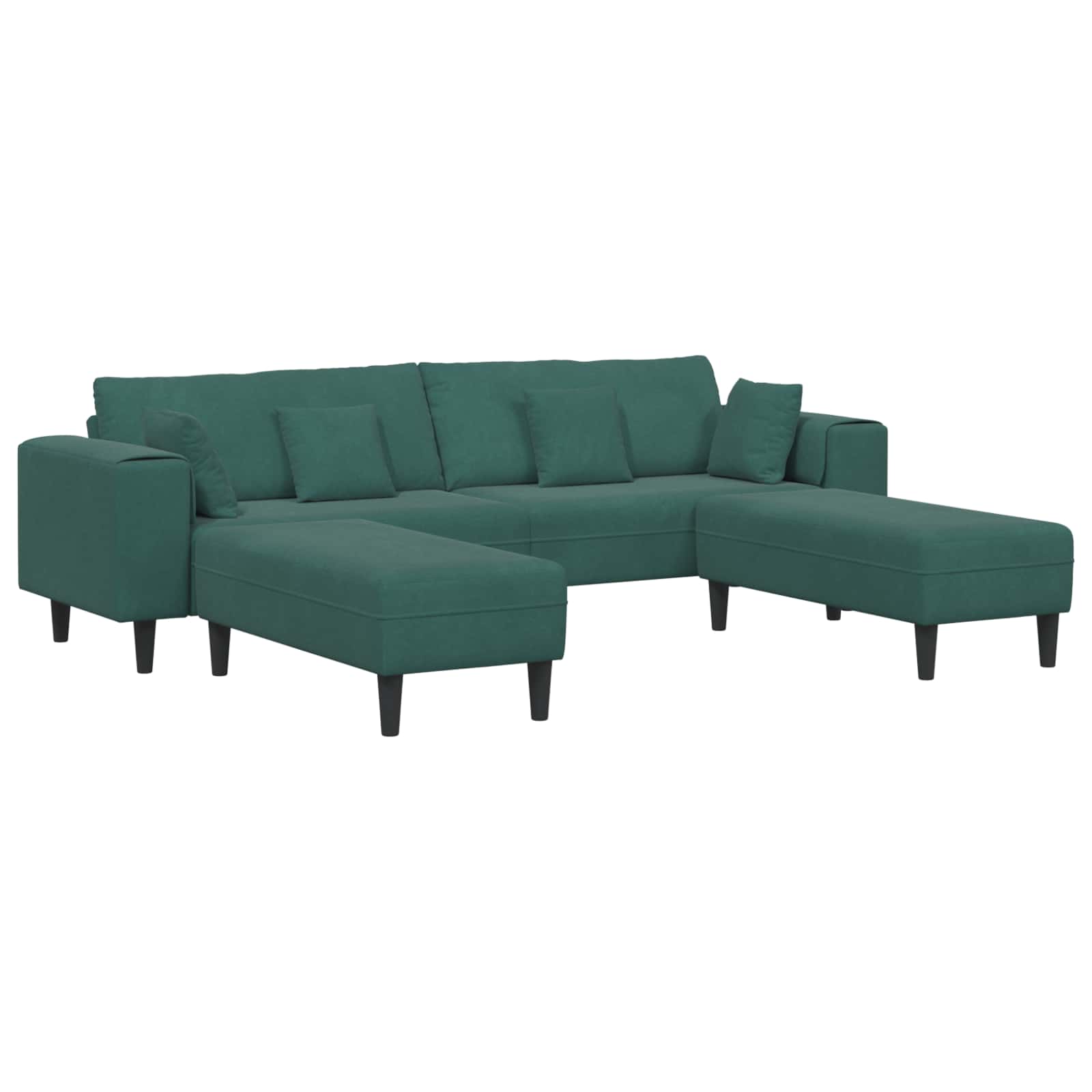 Sofa 3 pcs Dunkelgrün 250 x 188 x 76 cm Samt