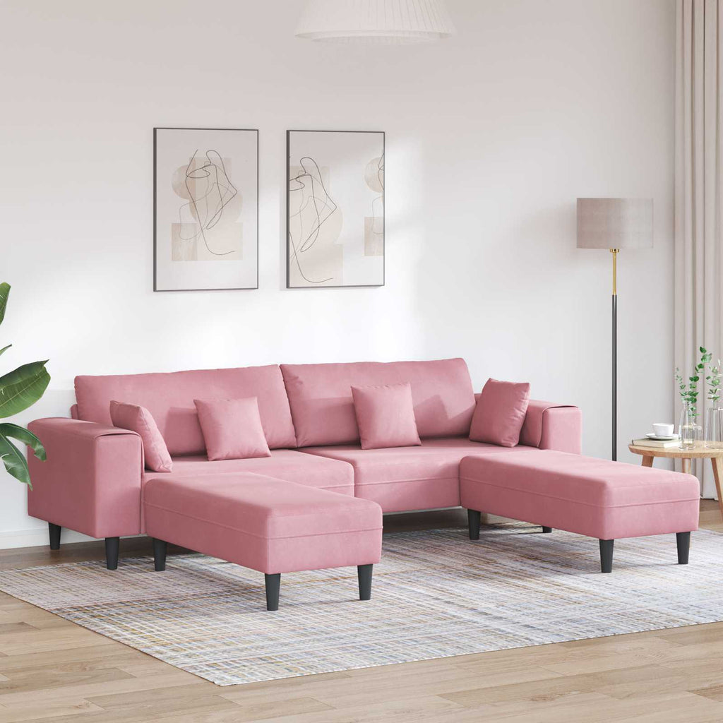 Sofa 3 pcs Rosa 250 x 188 x 76 cm Samt