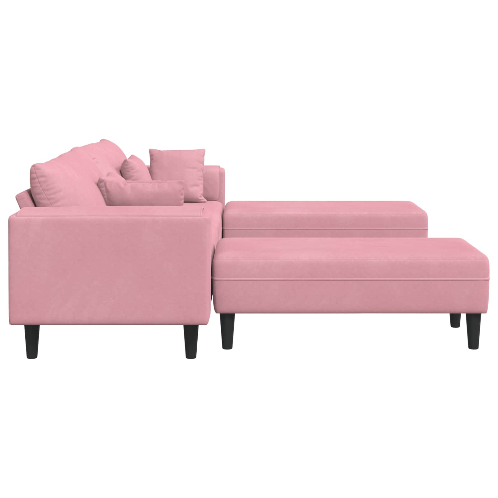 Sofa 3 pcs Rosa 250 x 188 x 76 cm Samt