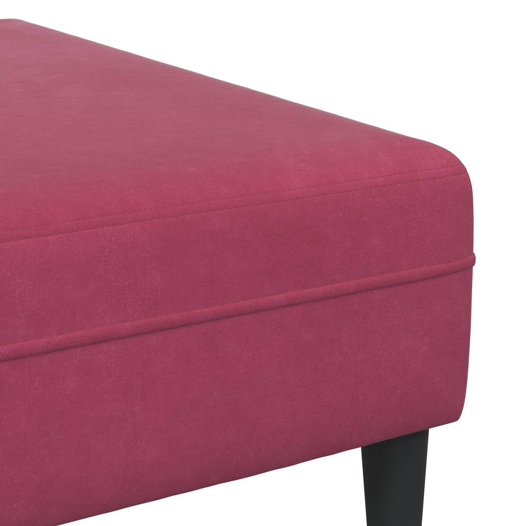 Sofa 3 pcs Weinrot 250 x 188 x 76 cm Samt