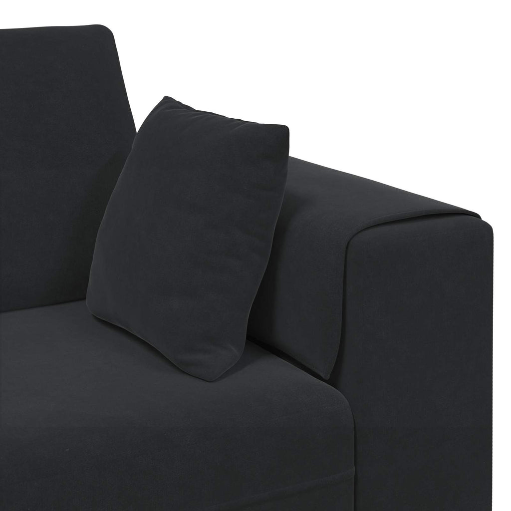 Sofa 3 pcs Schwarz 250 x 188 x 76 cm Samt