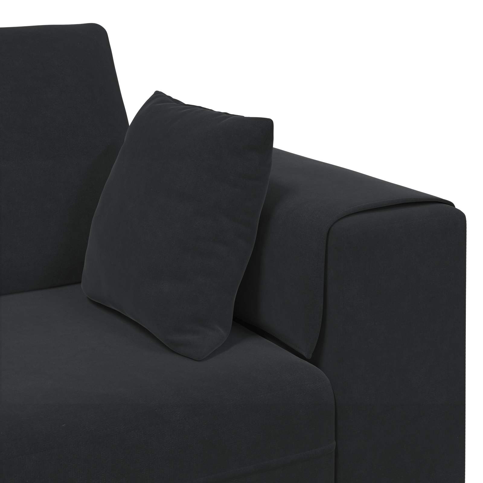 Sofa 3 pcs Schwarz 250 x 188 x 76 cm Samt