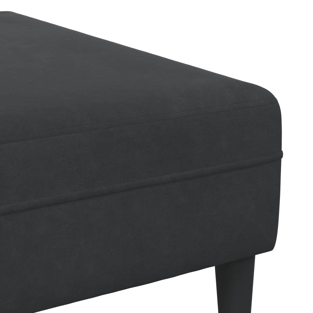 Sofa 3 pcs Schwarz 250 x 188 x 76 cm Samt