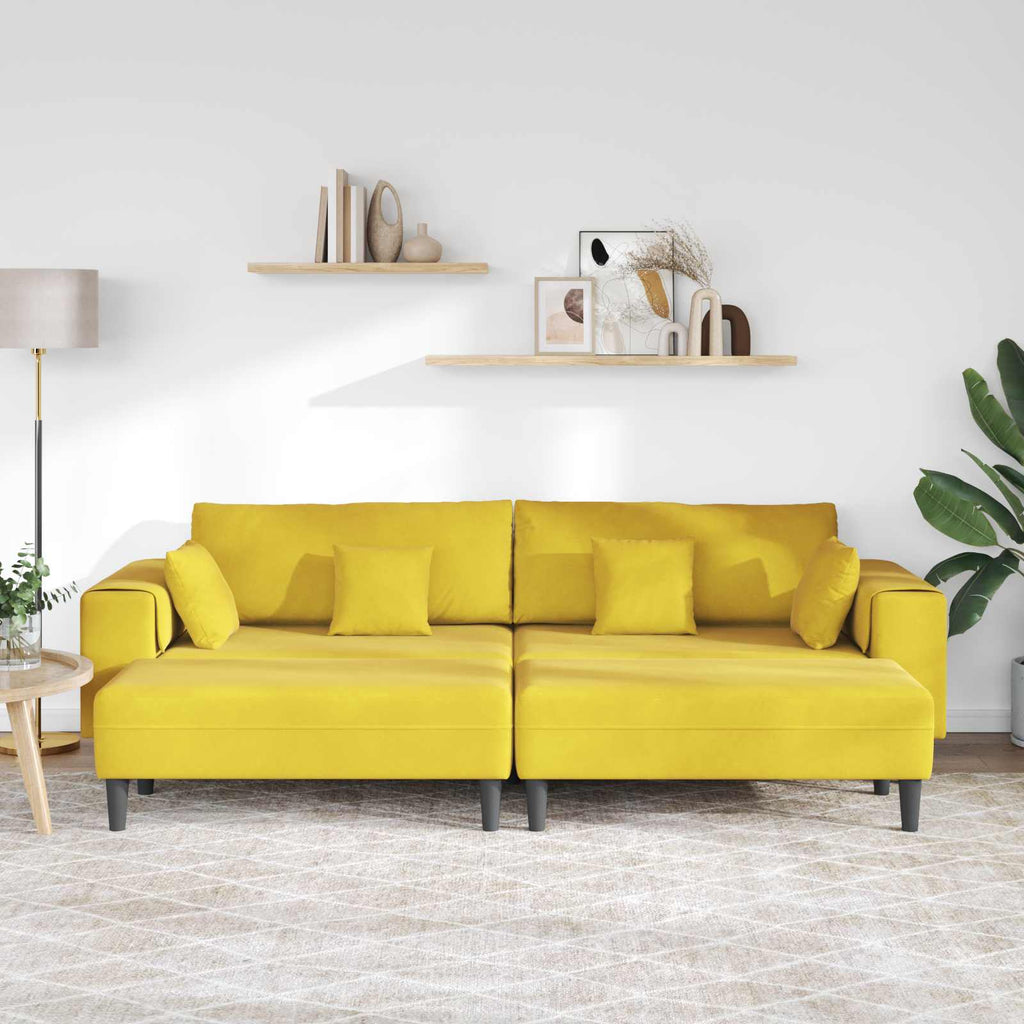 Sofa 3 pcs Gelb 250 x 188 x 76 cm Samt