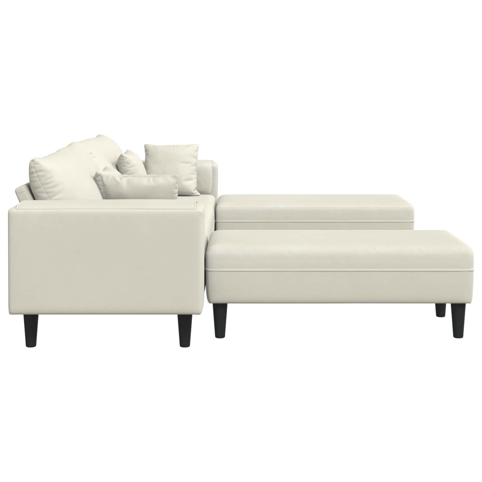 Sofa 3 pcs Creme 250 x 188 x 76 cm Samt