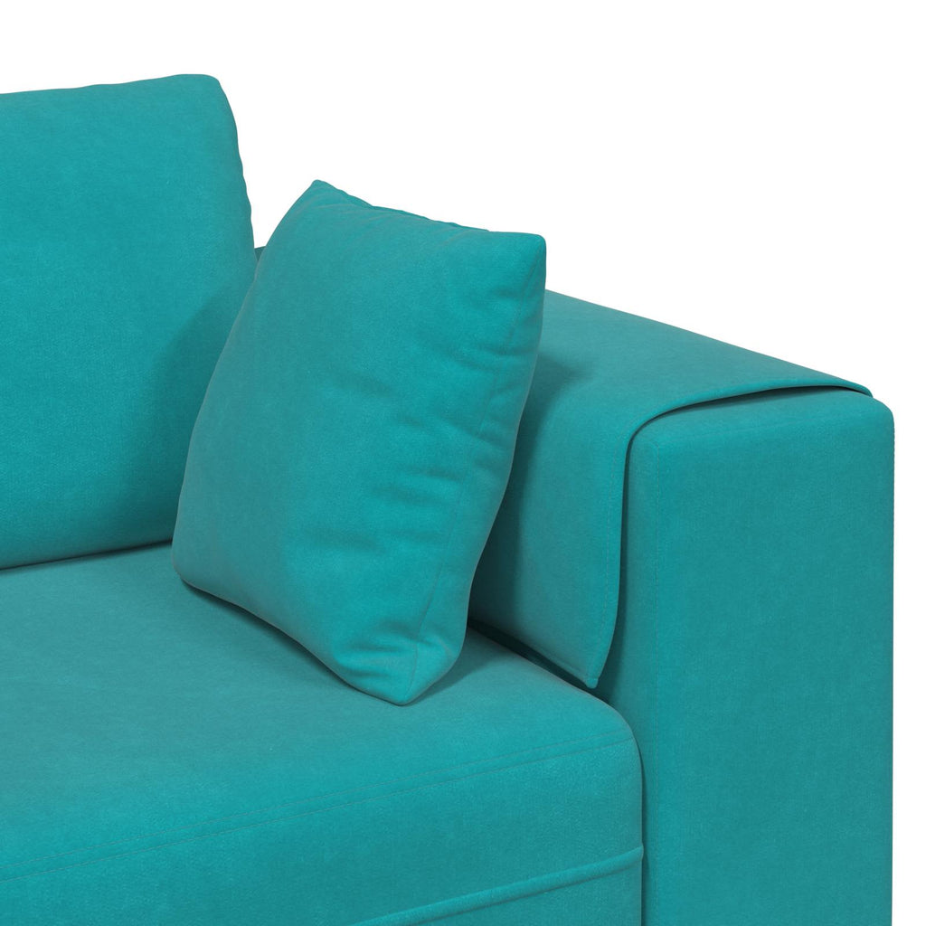 Sofa 3 pcs Türkis 250 x 188 x 76 cm Samt