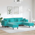 Sofa 3 pcs Türkis 250 x 188 x 76 cm Samt