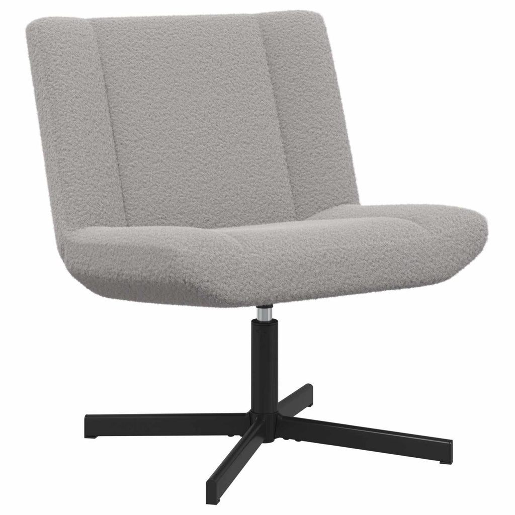 Drehstuhl Hellgrau 63 x 75 x 76 cm Schafsleder