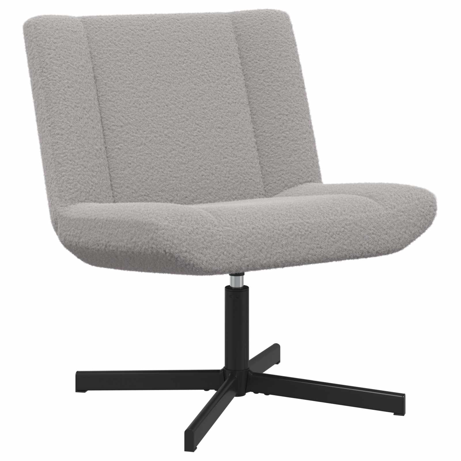 Drehstuhl Hellgrau 63 x 75 x 76 cm Schafsleder