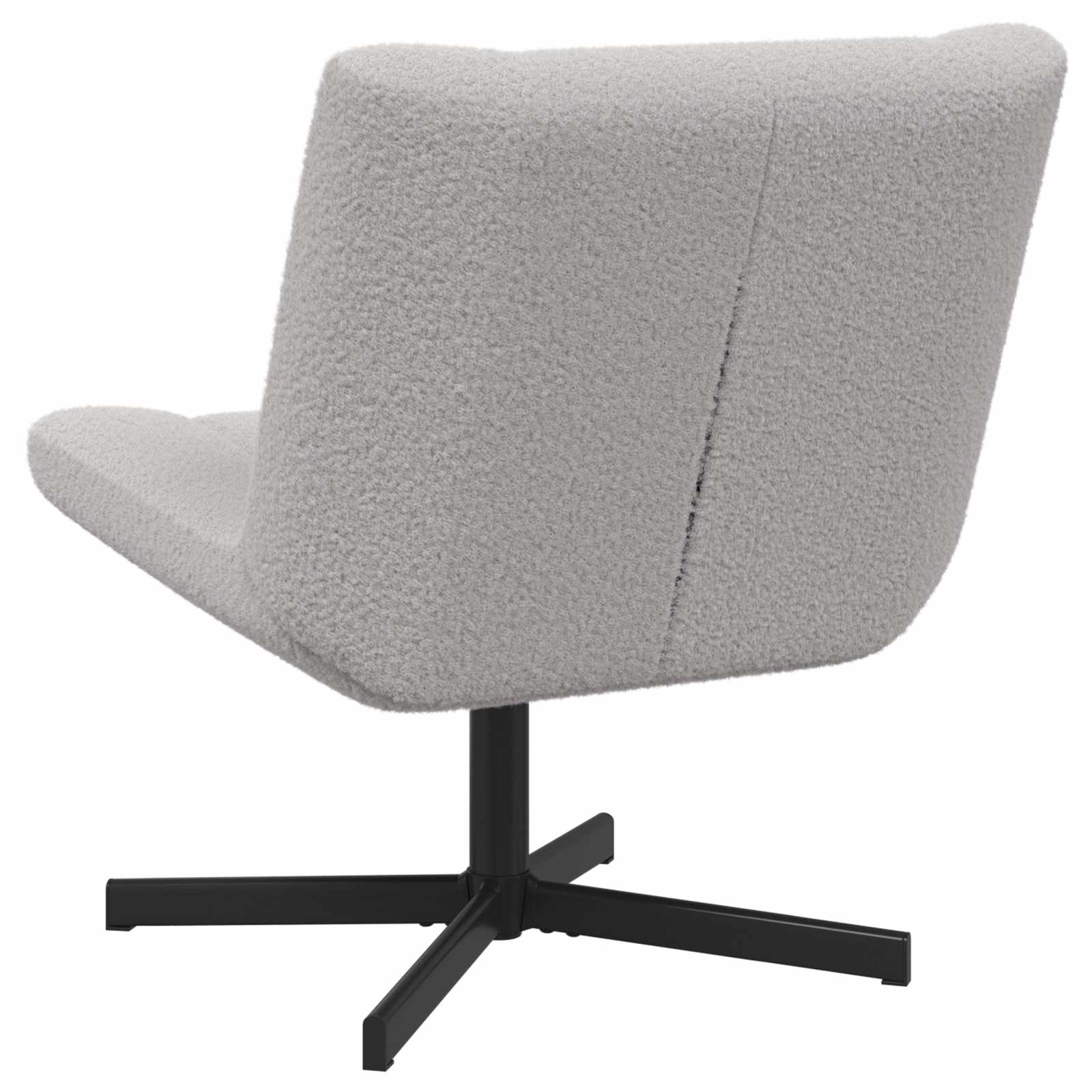 Drehstuhl Hellgrau 63 x 75 x 76 cm Schafsleder