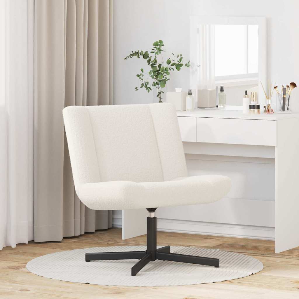 Drehstuhl Creme 63 x 75 x 76 cm Schafsleder