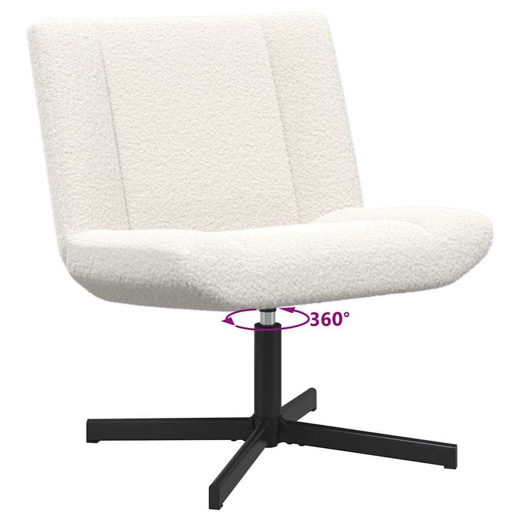 Drehstuhl Creme 63 x 75 x 76 cm Schafsleder