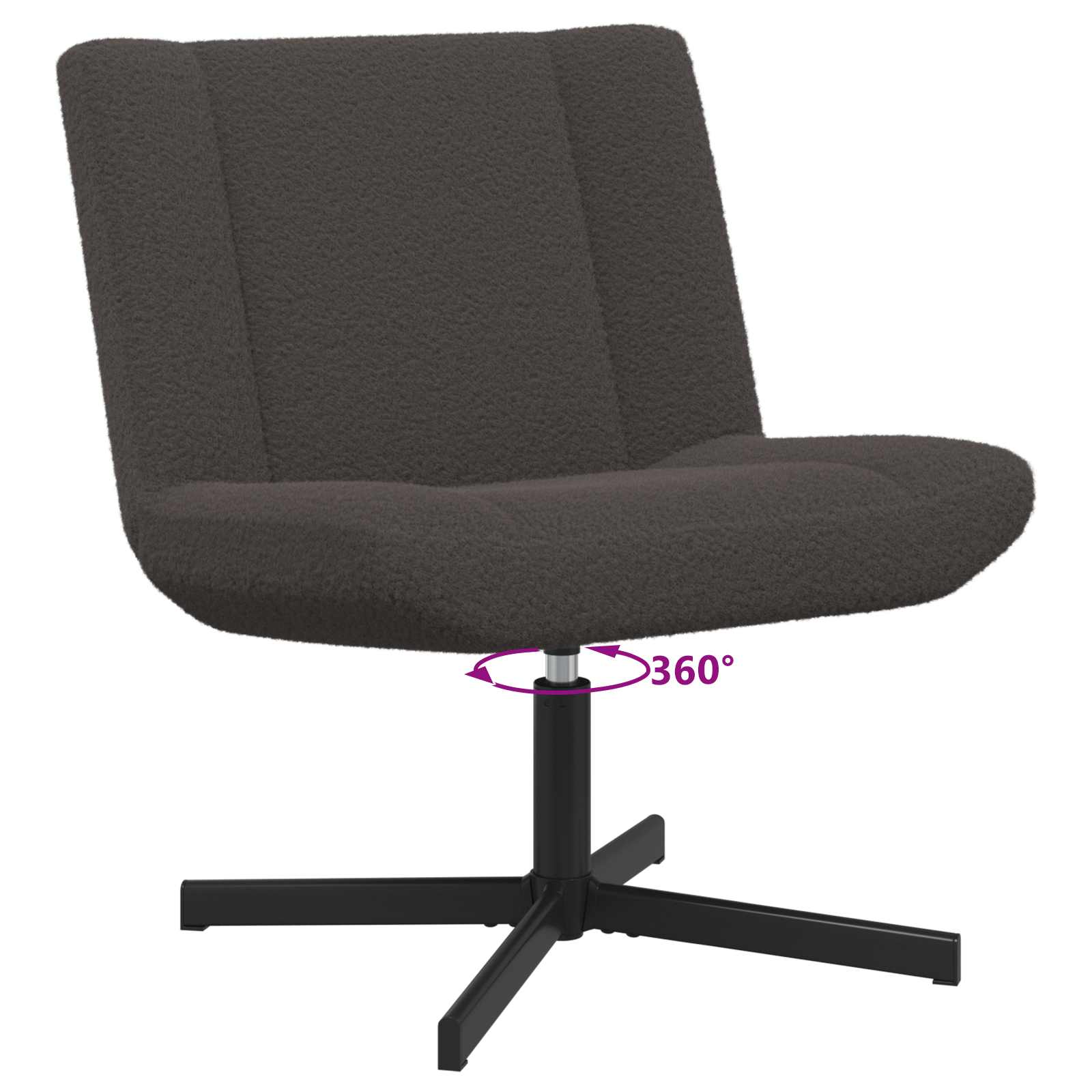 Drehstuhl Dunkelgrau 63 x 75 x 76 cm Schafsleder