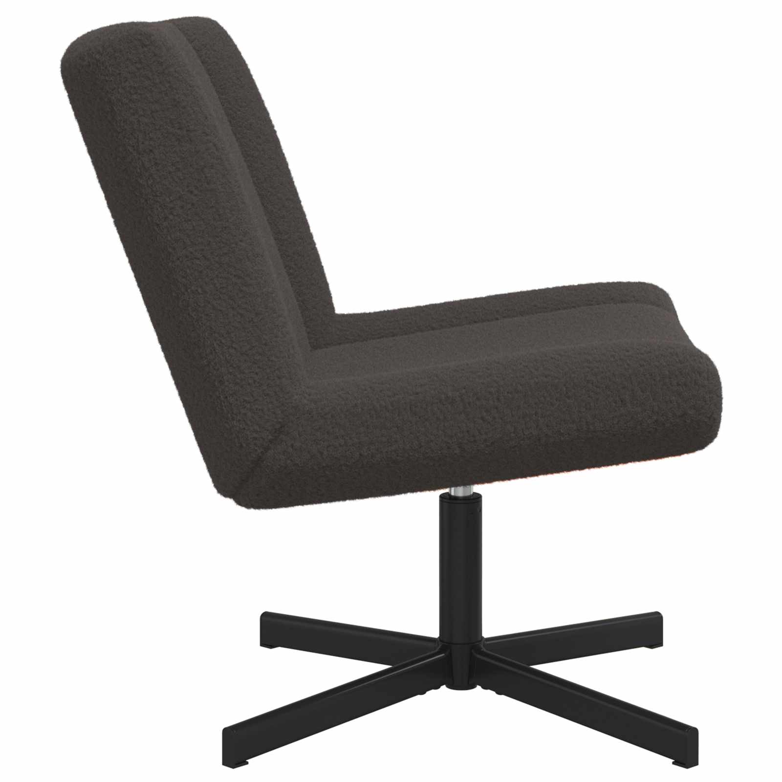 Drehstuhl Dunkelgrau 63 x 75 x 76 cm Schafsleder