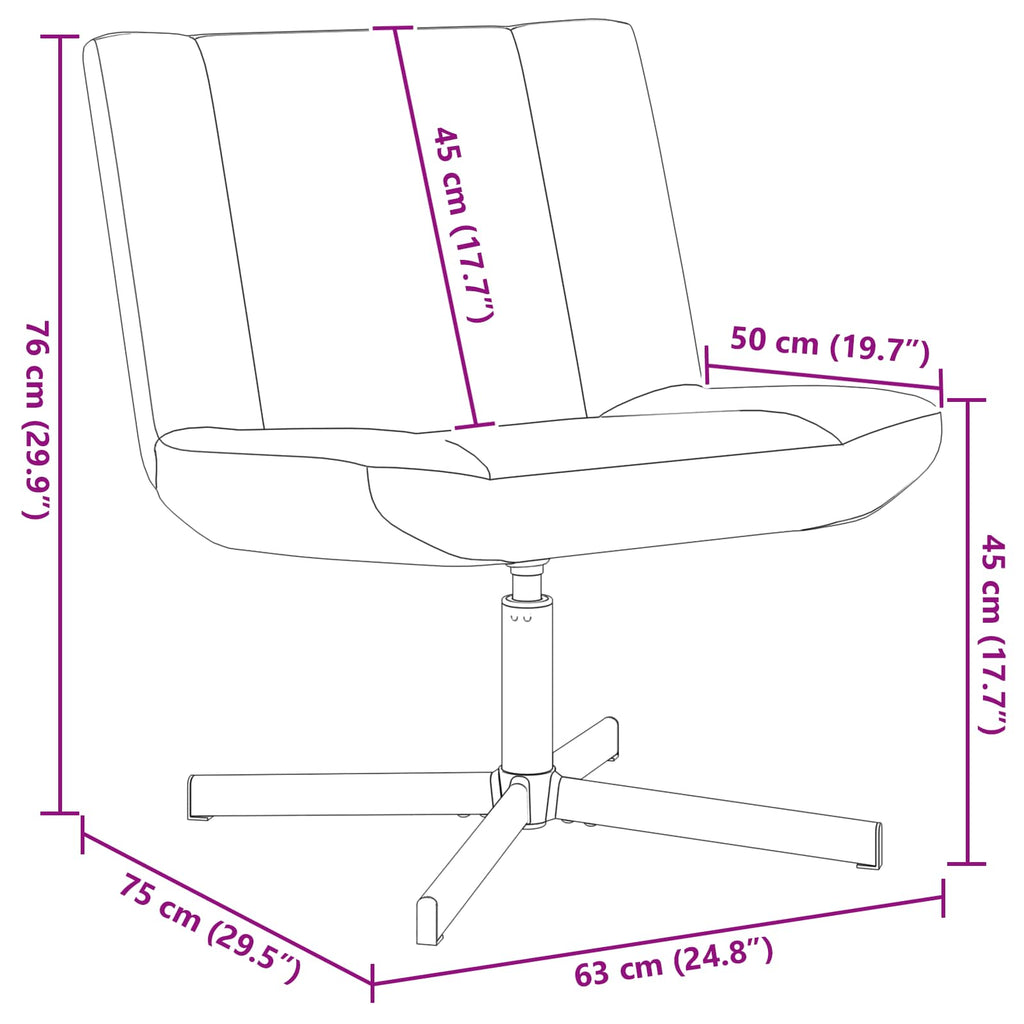 Drehstuhl Dunkelgrau 63 x 75 x 76 cm Schafsleder