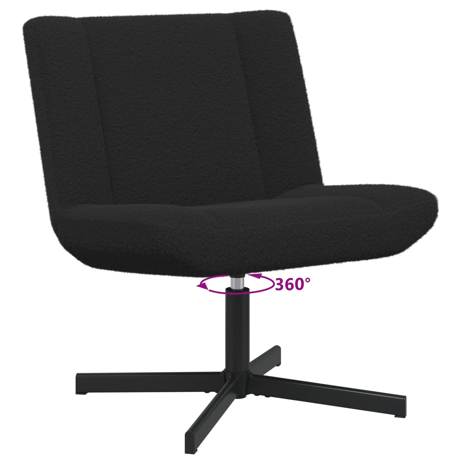 Drehstuhl Schwarz 63 x 75 x 76 cm Schafsleder