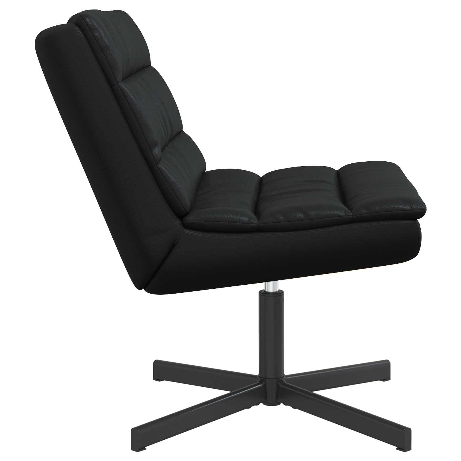 Drehstuhl Schwarz 63 x 75 x 76 cm Glänzendes PU