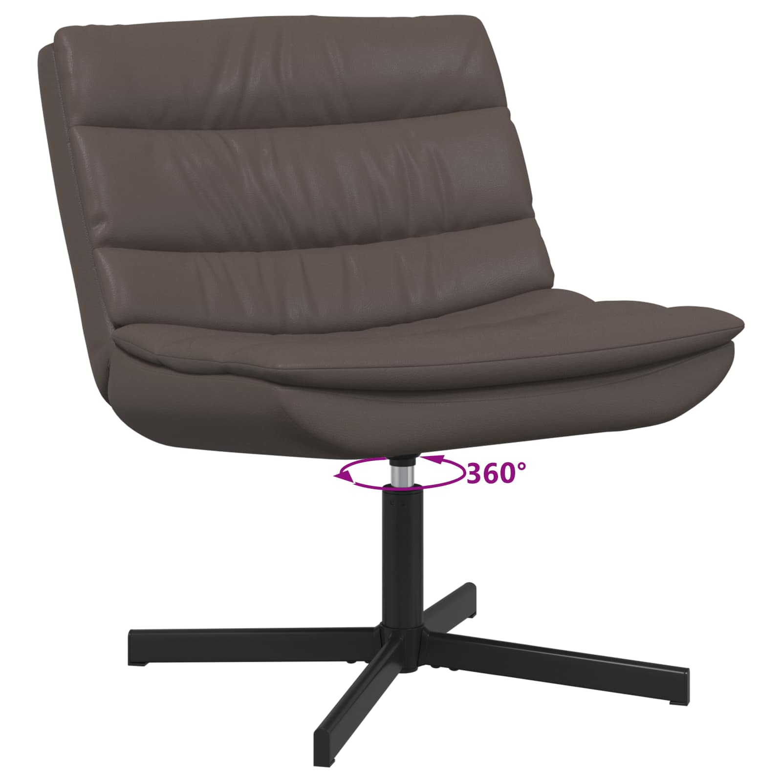 Drehstuhl Braun 63 x 75 x 76 cm Glänzendes PU
