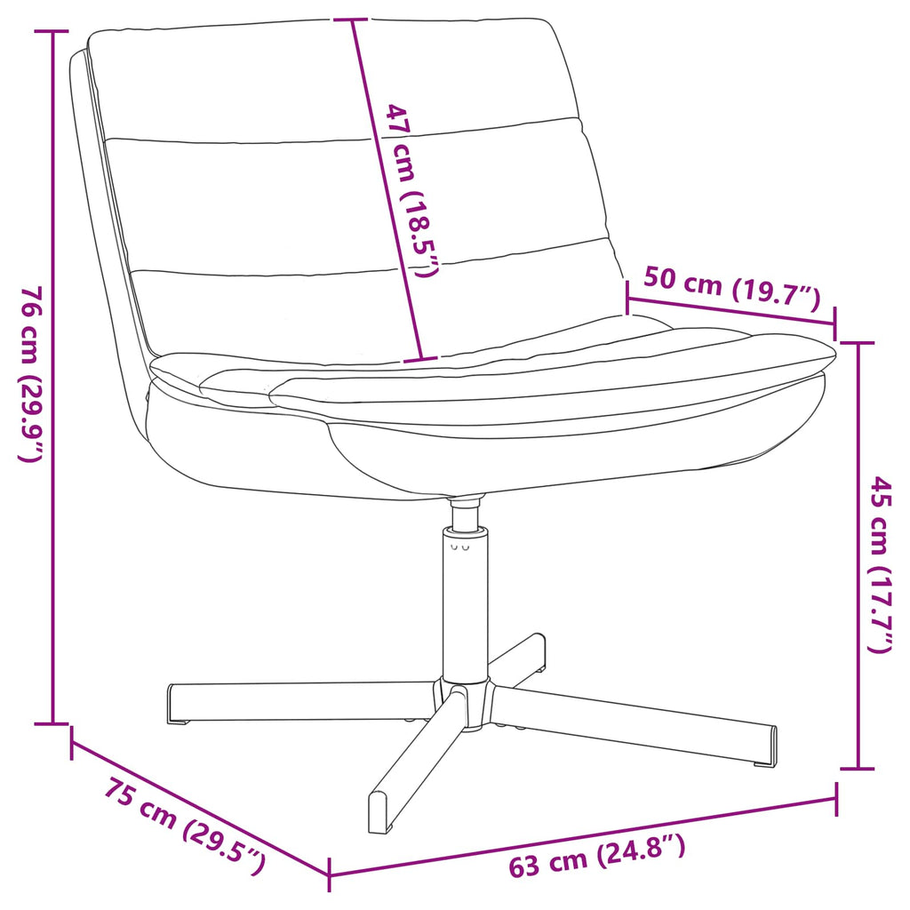 Drehstuhl Braun 63 x 75 x 76 cm Glänzendes PU