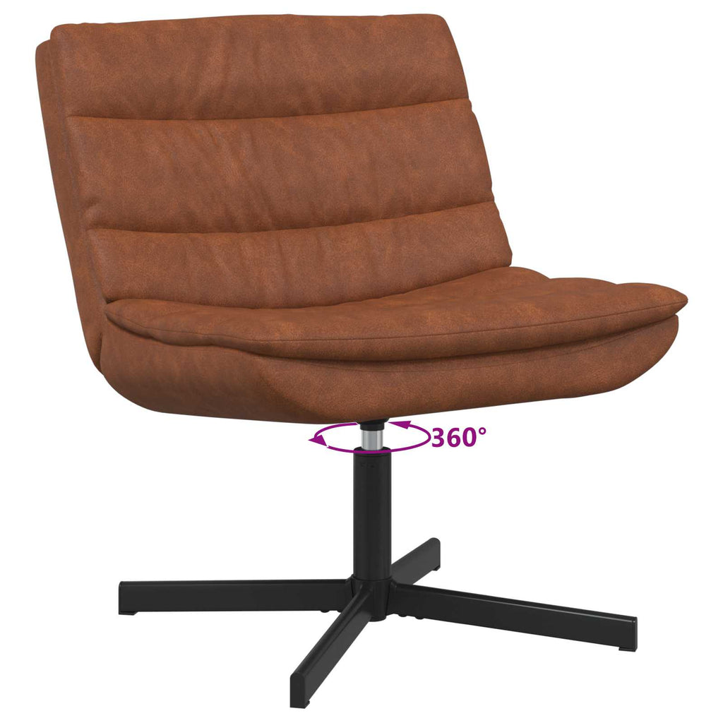 Drehstuhl Braun 63 x 75 x 76 cm Antikes PU