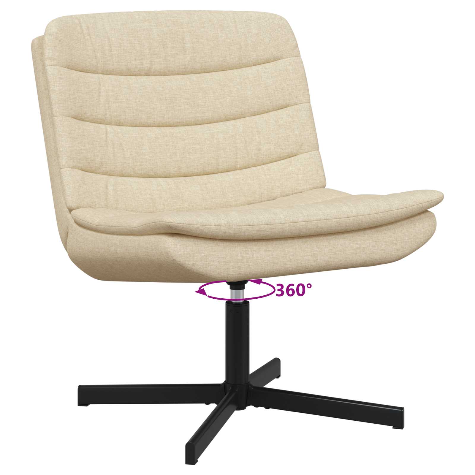 Drehstuhl Creme 63 x 75 x 76 cm Stoff