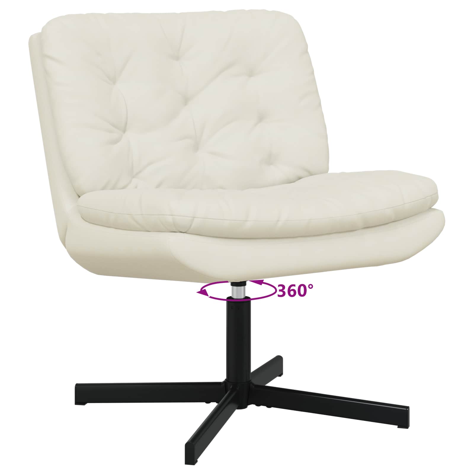 Drehender Entspannungsstuhl Creme 63 x 75 x 76 cm Samt