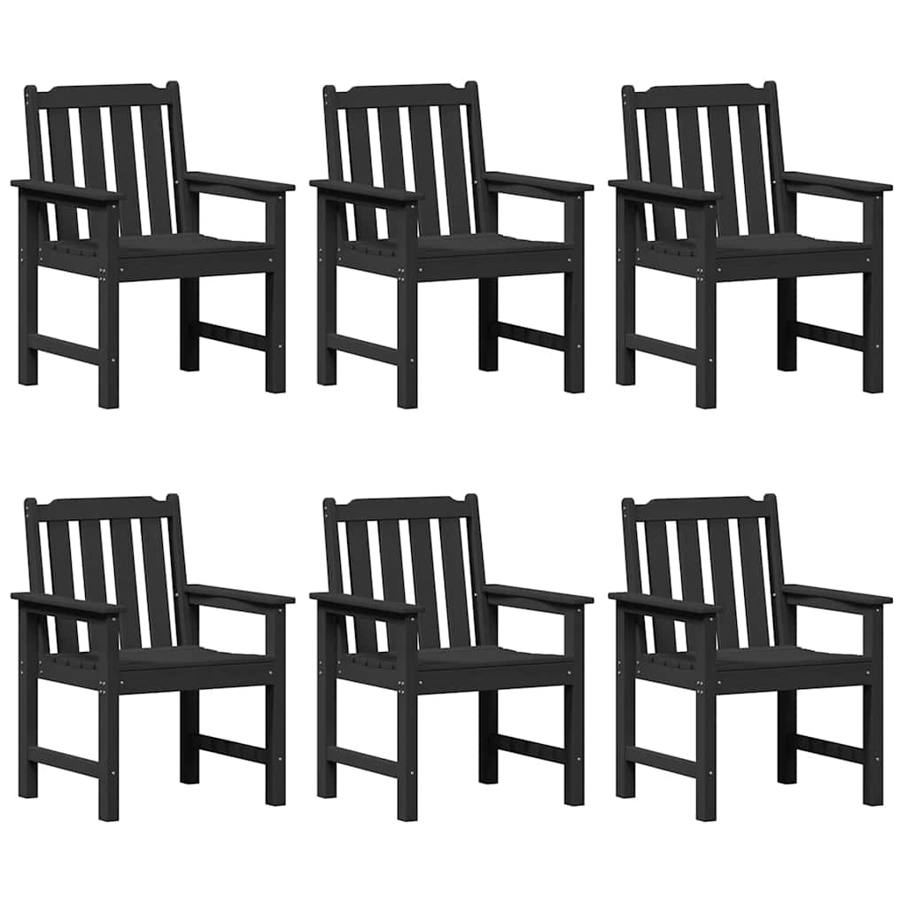 Gartenstuhl 6 pcs Schwarz 65,5 x 59 x 88 cm Polyethylen