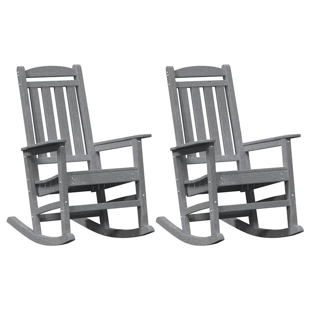 Schaukelstuhl 2 pcs Hellgrau 92 x 70 x 108 cm Polyethylen