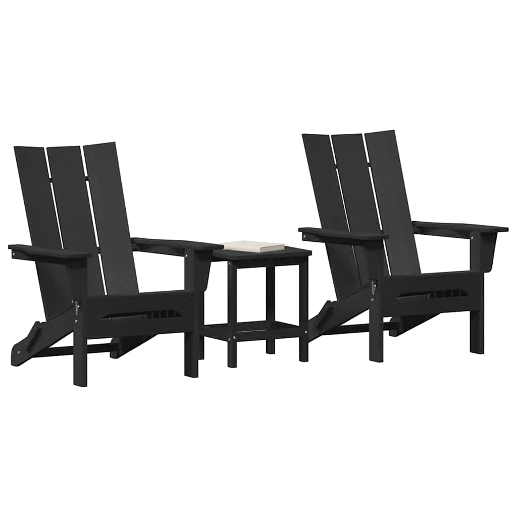 Gartenstuhl 3 pcs Schwarz 80,5 x 74,5 x 92 cm Polyethylen