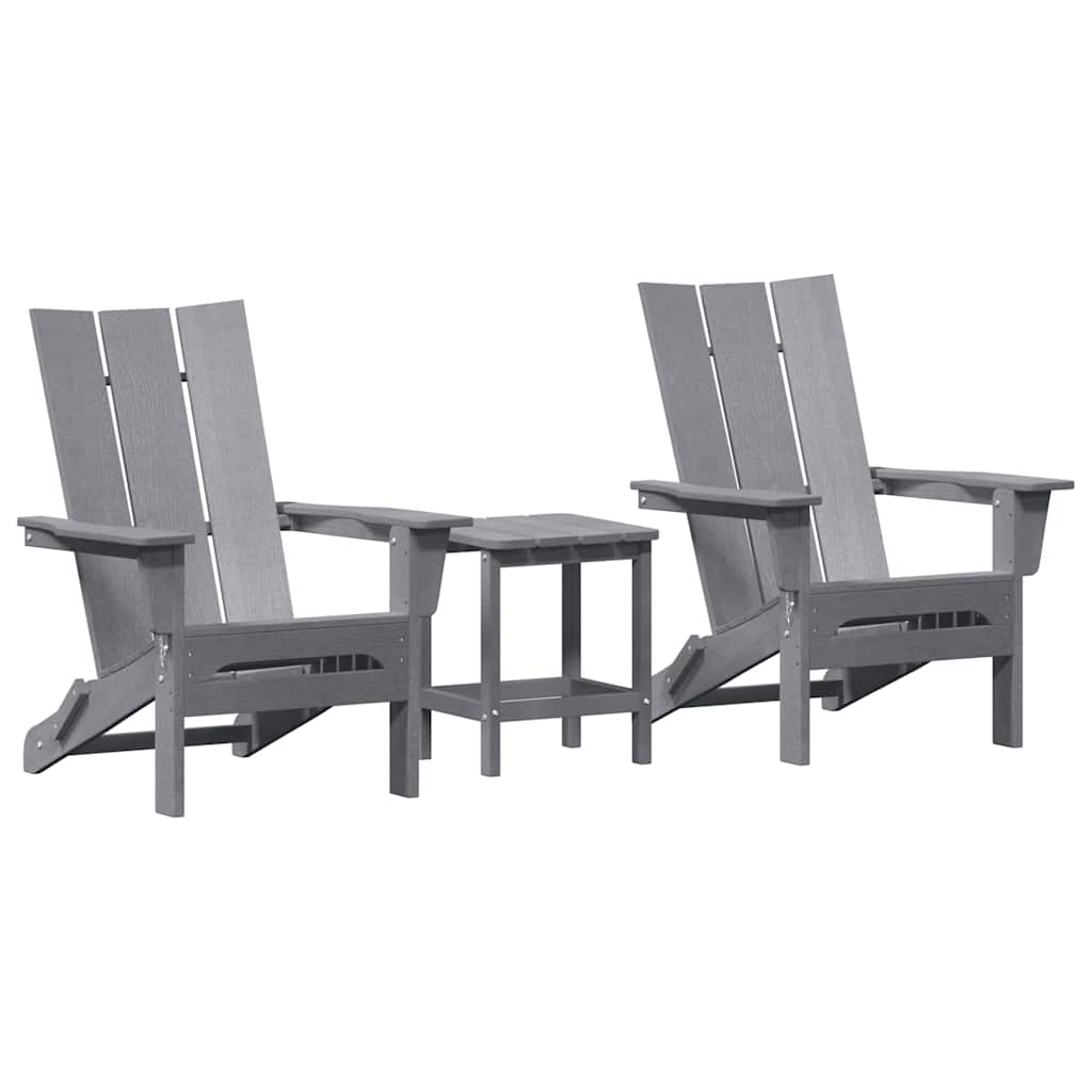 Gartenstuhl 3 pcs Hellgrau 80,5 x 74,5 x 92 cm Polyethylen
