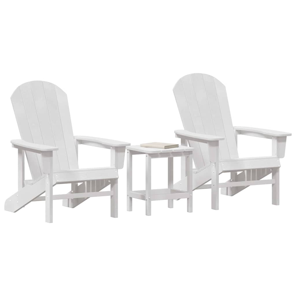 Gartenstuhl 3 pcs Weiß Polyethylen