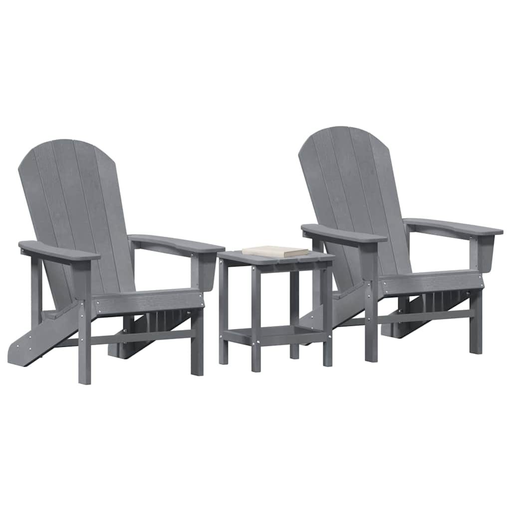 Gartenstuhl 3 pcs Hellgrau Polyethylen