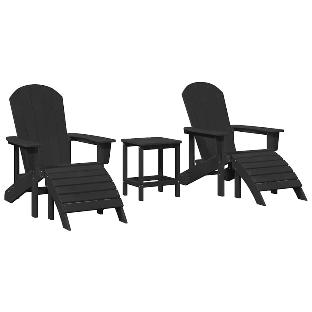 Gartenstuhl 3 pcs Schwarz Polyethylen