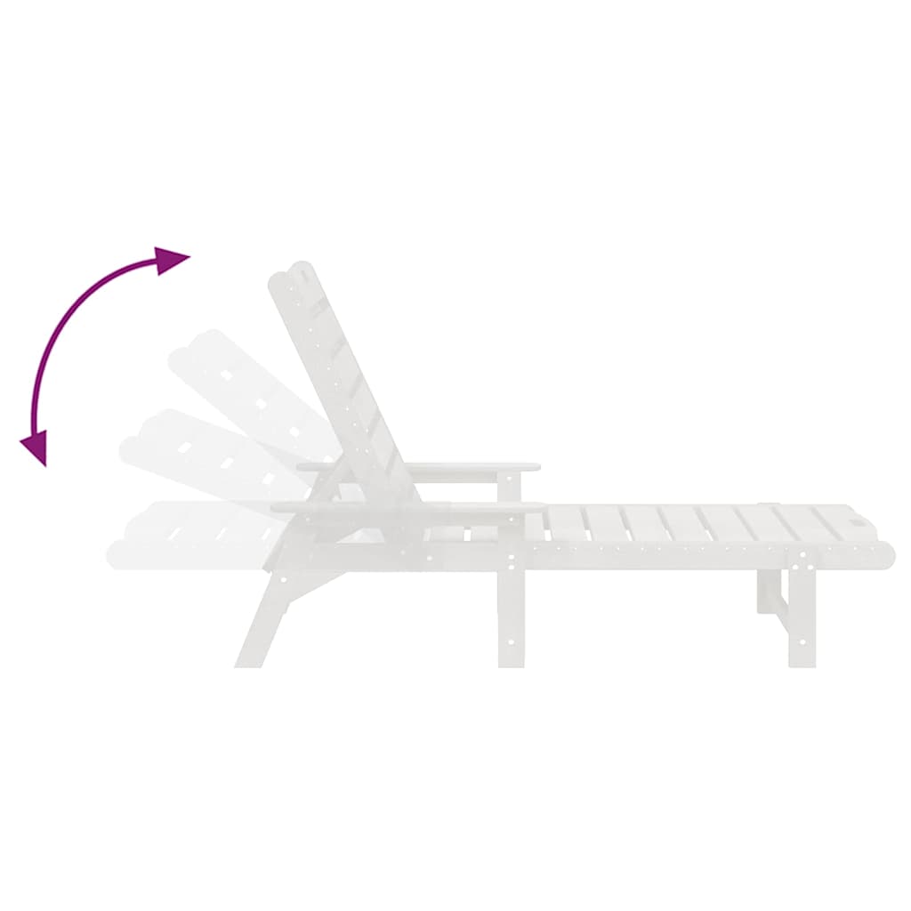 Sonnenliege 2 pcs Weiß 195,5 x 53 x 98,5 cm Polyethylen