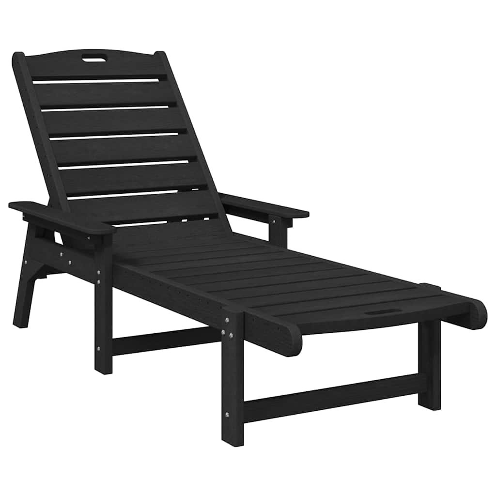 Sonnenliege 2 pcs Schwarz 195,5 x 53 x 98,5 cm Polyethylen