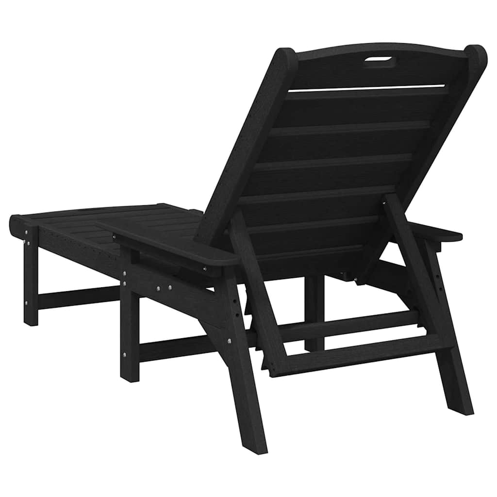 Sonnenliege 2 pcs Schwarz 195,5 x 53 x 98,5 cm Polyethylen