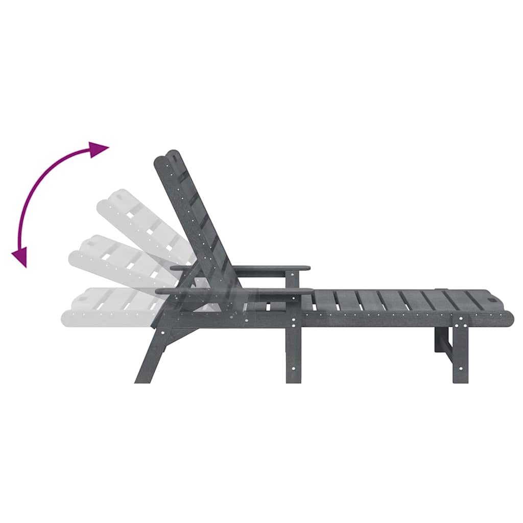 Sonnenliege 2 pcs Hellgrau 195,5 x 53 x 98,5 cm Polyethylen