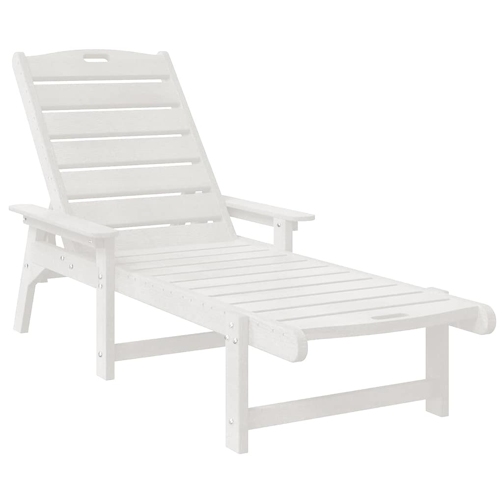 Sonnenliege 3 pcs Weiß Polyethylen